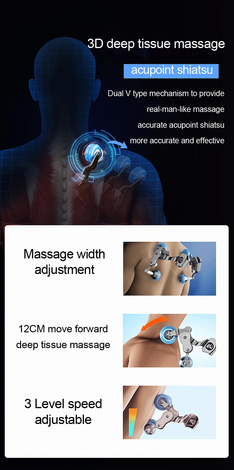 3D Footrest Extendable Massage Chair